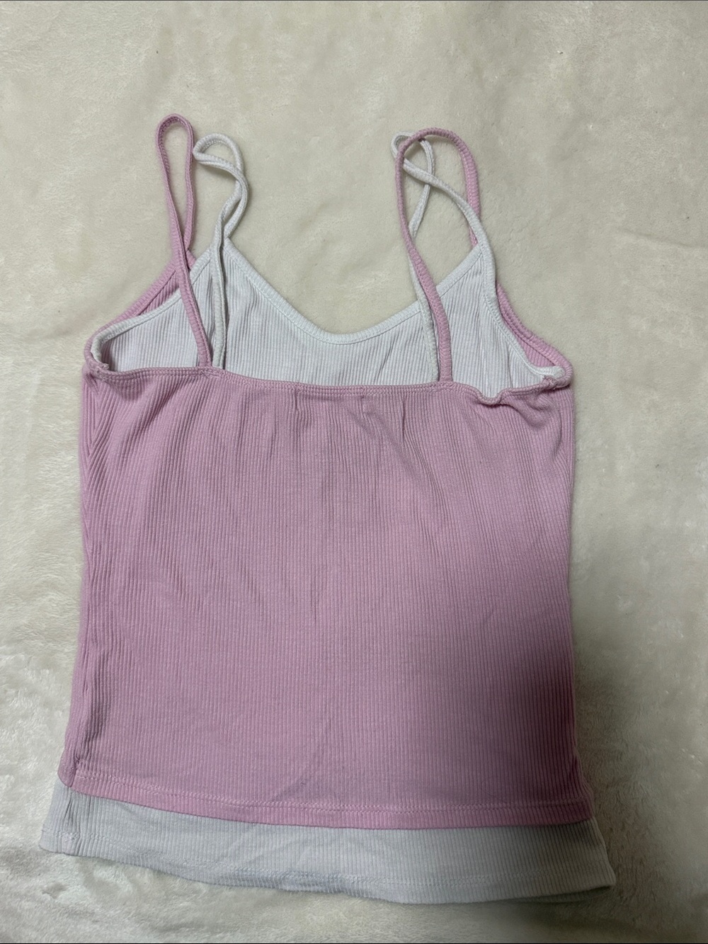 Women’s Pink Layered Ribbed Camisole with Snap Accents - Picture 3 of 3